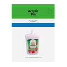 Sip & See acrylic pin inspired by Psalm 34:8, matcha drink illustration Christian pin from Love Supermarket.