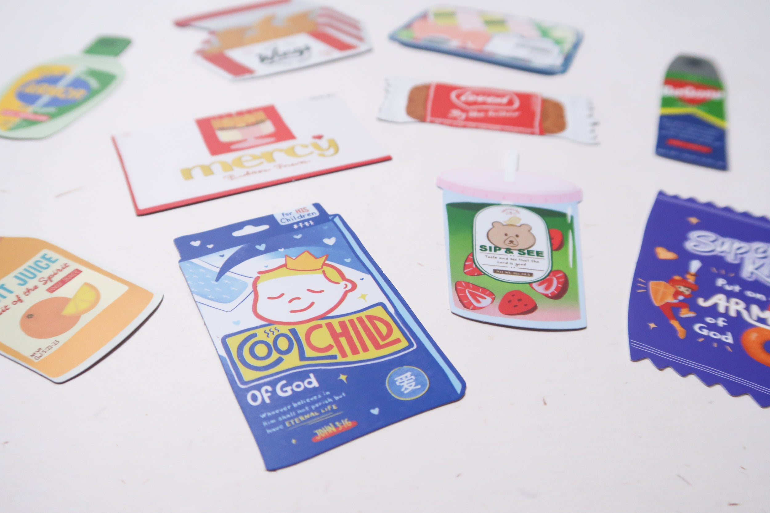 Food-inspired faith stickers from Love Supermarket Collection 7.