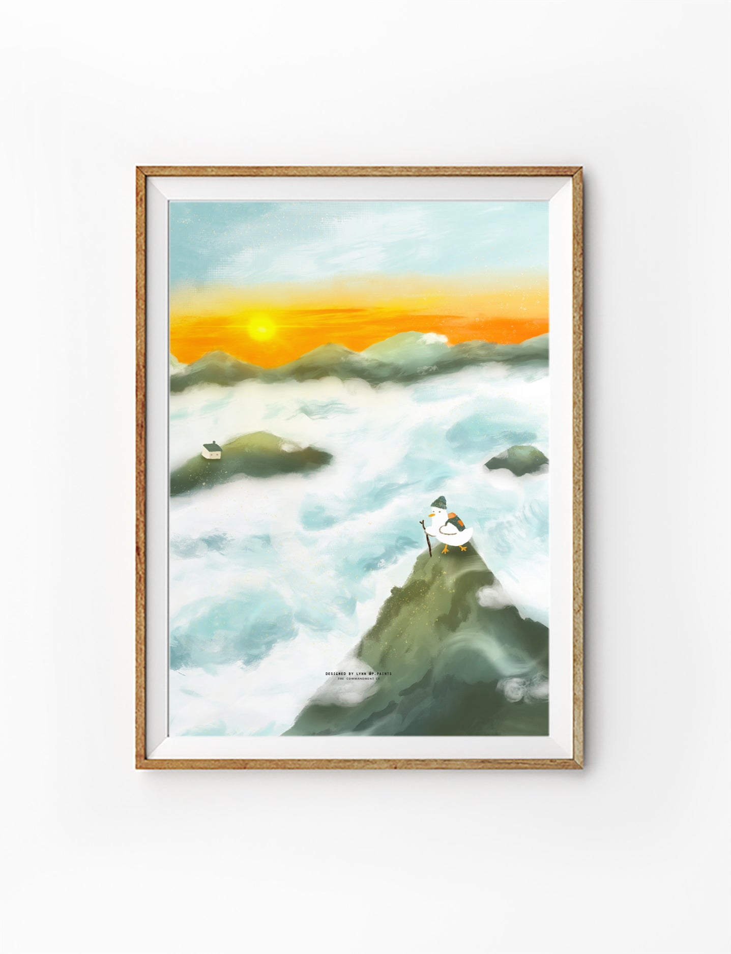  "Maker of Heaven and Earth" poster featuring a serene mountain landscape at sunrise