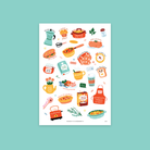 Manna Everyday Stickers Sticker Sheet with transparent background featuring faith-inspired kitchen and food designs by The Commandment Co.
