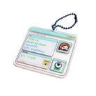 Acrylic keychain with a pixel-art messenger chat design featuring Jesus avatar and chat bubbles, 6.56 cm by 6.2 cm, attached to a dark blue bead chain—Christian gift from The Commandment Co.