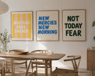 Mustard Seed Energy Christian poster displayed in a styled interior setting