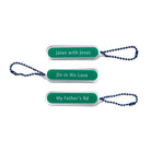 My Father’s Road acrylic keychain with green street-sign-style design.