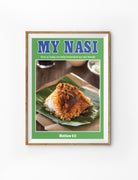 Christian wall art poster with nasi lemak and Matthew 6:11, playful daily bread design by The Commandment Co