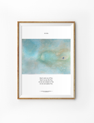 A beautifully framed watercolor artwork featuring soft, soothing shades of blue and green, with a delicate flower accent in the corner. At the top, the phrase "no one." is displayed, setting the tone for the message below. The heartfelt text reads, "there's only one of You. there's no one like You. no one can compare to You. no one can replace You." This piece serves as a powerful reminder of the uniqueness and irreplaceable nature of God's love and presence in our lives.