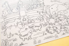 Reusable Noah's Ark Christian colouring mat for children's creative and mealtime activities.