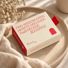 Open Hearts Faith Edition Mandarin conversation card set styled on a neutral tray in warm natural light.