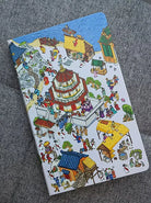 Parables of Jesus A5 journal front cover with colourful illustrated biblical scenes
