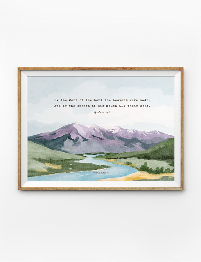 Psalm 33:6 Christian poster designed by Joy of Made Seen.