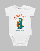 RAAAW Come Now Little One colourful dinosaur Christian baby romper