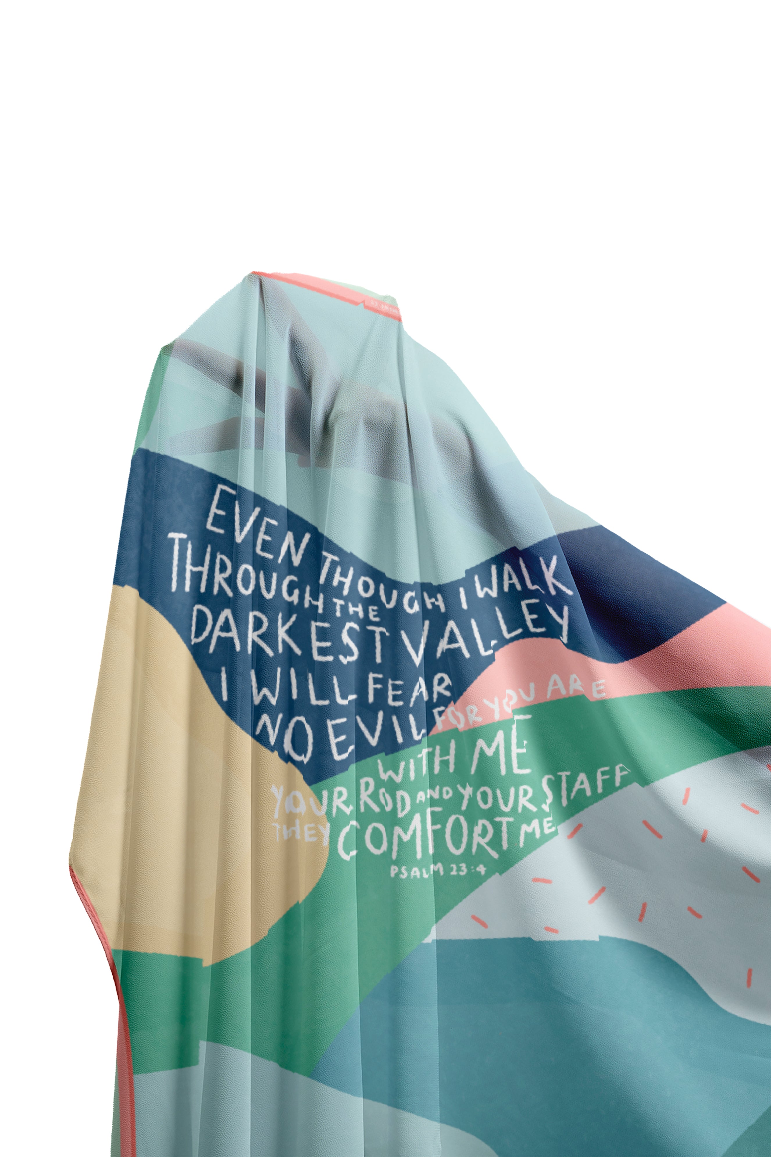 Rod and Staff Psalm 23:4 Christian scarf in a colourful abstract design