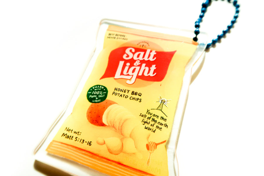 Salt & Light Chips acrylic keychain, additional product view.