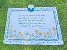 Matthew 6:28–29 See How the Flowers Grow picnic mat, alternate product view.