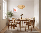 Soft Heart Strong Faith poster displayed in a warm minimalist dining room