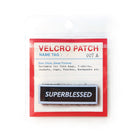 Super Blessed Velcro patch with a faith-inspired message, perfect for personalizing bags, jackets, and Christian accessories.
