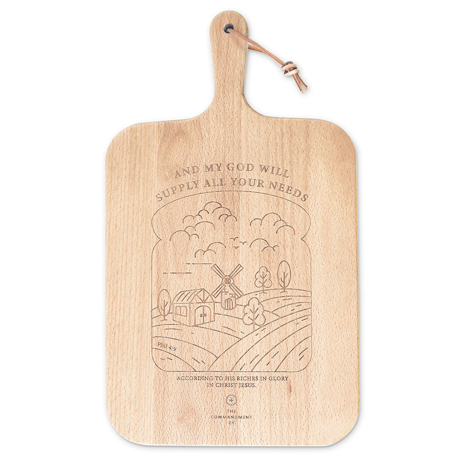 My God Will Supply All Your Needs {Wooden Cutting Board}
