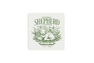 The Lord Is My Shepherd coaster featuring Psalm 23:1 with lamb and greenery illustration, created in collaboration with Salt&Light and The Commandment Co.