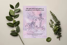 The Lord Molds Us Christian postcard with dinosaur pottery illustration and 2 Corinthians 3:18 verse