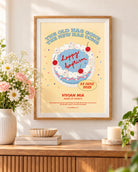 The New Has Come customisable baptism poster framed in a bright home interior with flowers.