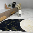 Christian table mats with gold Kintsugi design and Last Supper scripture from Mark 14:22