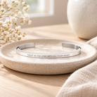 Silver Trust In The Lord With All Your Heart Classic Verse Band styled on a ceramic jewellery tray.