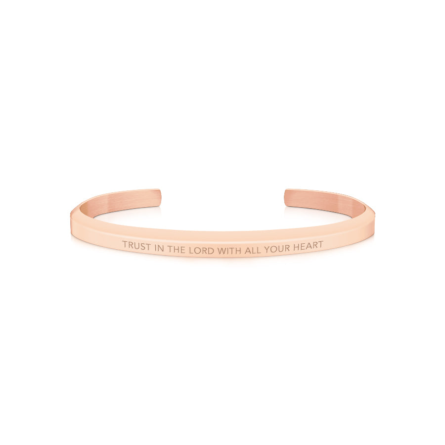 Rose Gold Trust In The Lord With All Your Heart Classic Verse Band by J&Co Foundry.