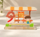Wait for the Lord acrylic phone stand featuring Jesus and a child at a colourful bus stop