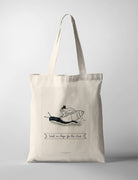 Christian tote bag featuring “Wait in hope for the Lord” with a whimsical frog and snail illustration
