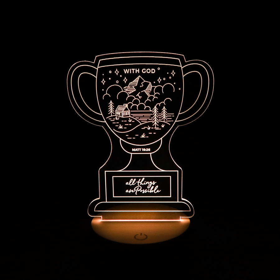 With God All Things Are Possible Christian night light inspired by Matthew 19:26