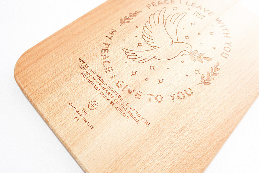 Peace I Leave With You {Wooden Cutting Board}