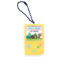 Acrylic game-console keychain with retro pixel-art display showing “Walk with Jesus” and “Start Adventure,” 6.53 cm x 3.95 cm, attached to a blue bead chain — a faith-inspired Christian gift.