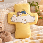 Yes Jesus Sayangs Me yellow cross plush toy styled in a cosy bedroom