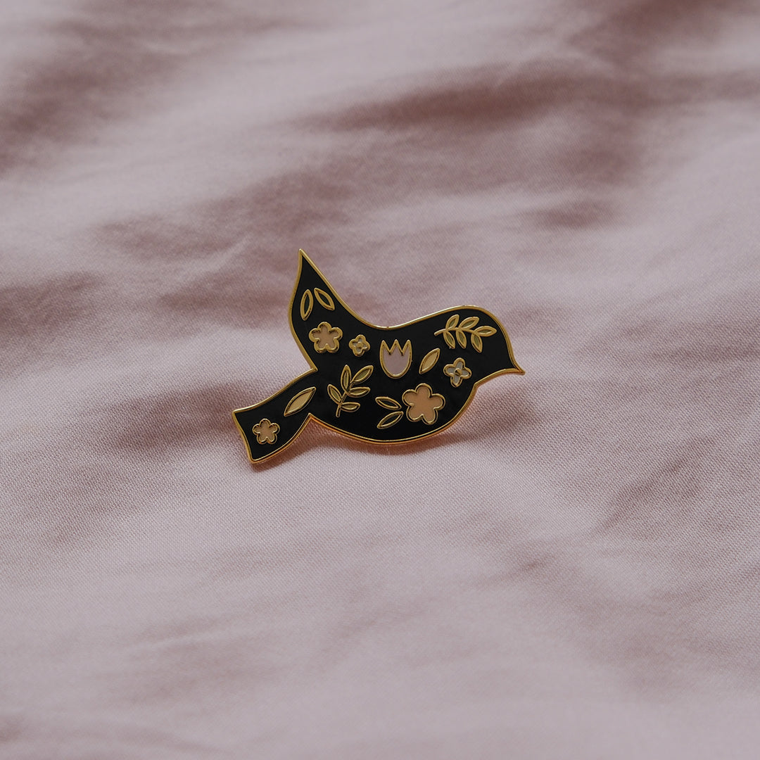 You Are Worthy Christian enamel pin by Dorky Doe, lifestyle view 1.
