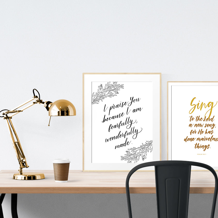 Because I Am Fearfully Wonderfully Made {Poster} - Posters by Branches and Strokes, The Commandment Co , Singapore Christian gifts shop