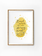 Kind Words Are Like Honey {Poster} - Posters by P.Paints, The Commandment Co , Singapore Christian gifts shop