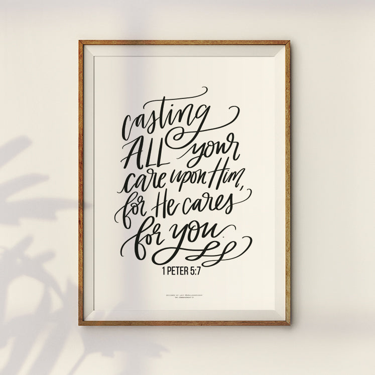 casting all your care upon Him home and living wall art decor poster