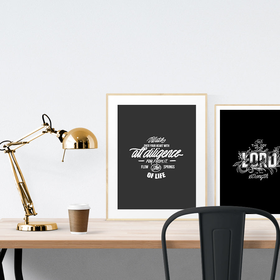 Watch Over Your Heart With All Diligence {Poster} - Posters by Sunset Life Art, The Commandment Co , Singapore Christian gifts shop