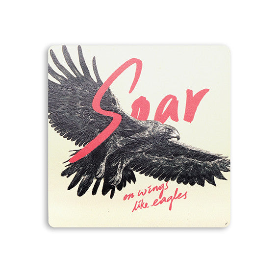Unique Christian gift coaster Soar on wings like eagles