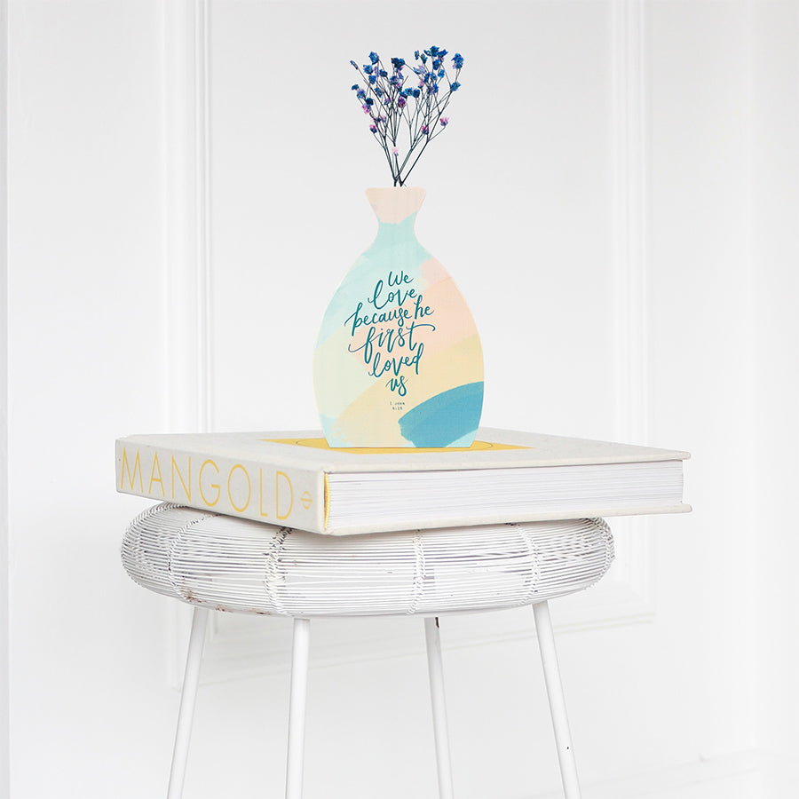 We Love Because He First Loved Us {Wooden Vase} - by The Commandment Co, The Commandment Co , Singapore Christian gifts shop