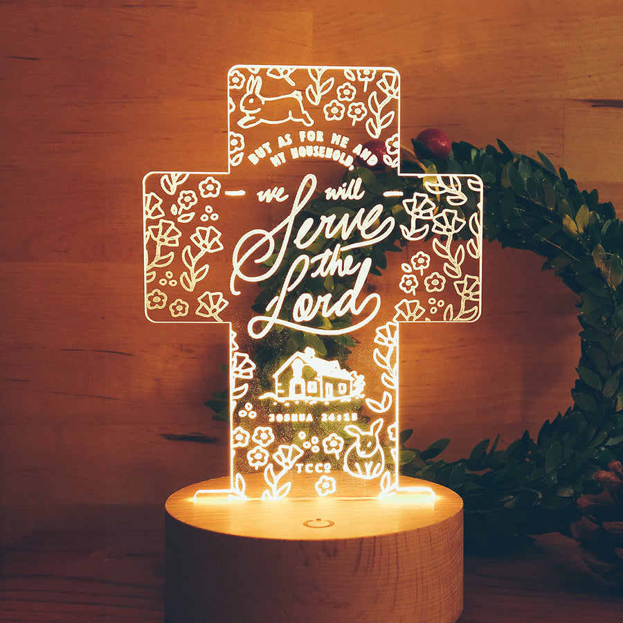 Household Serve The Lord {Night Light} - Night Light by The Commandment, The Commandment Co , Singapore Christian gifts shop