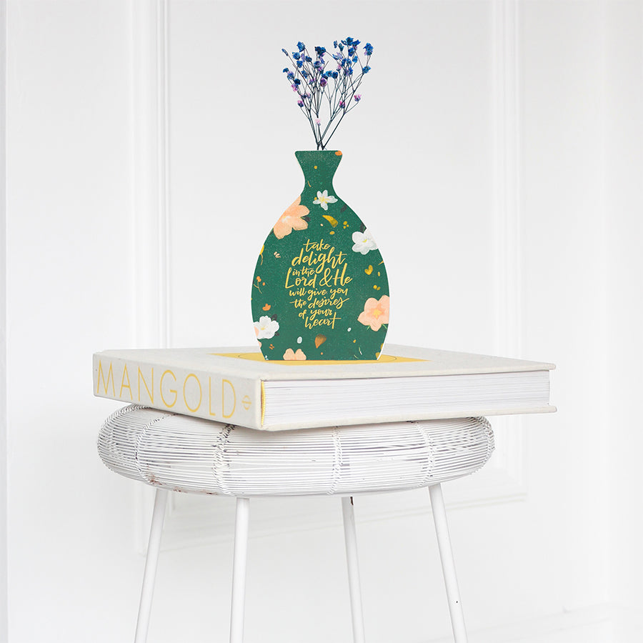 Take Delight in the Lord {Wooden Vase} - by The Commandment Co, The Commandment Co , Singapore Christian gifts shop