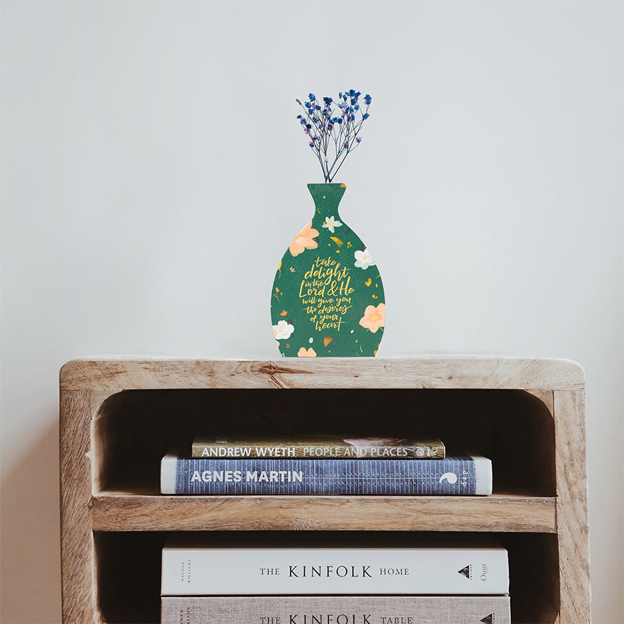 Take Delight in the Lord {Wooden Vase} - by The Commandment Co, The Commandment Co , Singapore Christian gifts shop