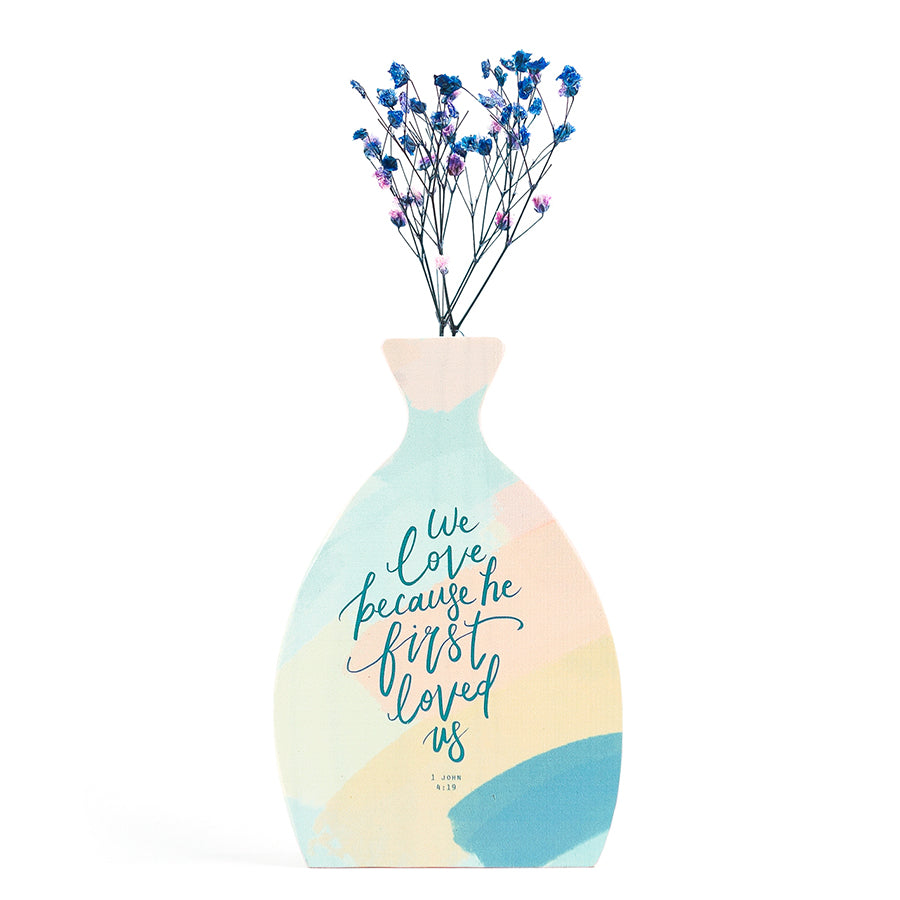 We Love Because He First Loved Us {Wooden Vase} - by The Commandment Co, The Commandment Co , Singapore Christian gifts shop