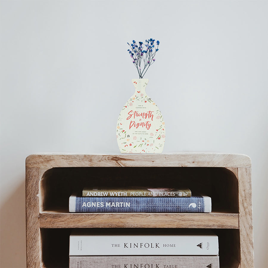 Strength & Dignity {Wooden Vase} - by The Commandment Co, The Commandment Co , Singapore Christian gifts shop