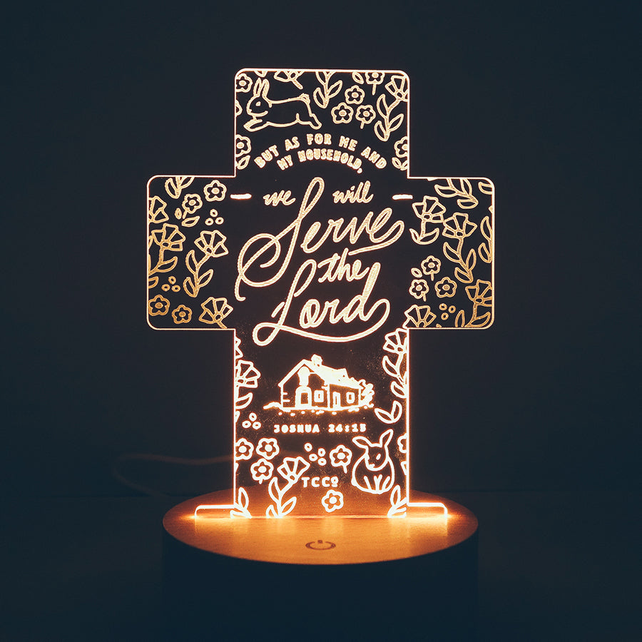 Household Serve The Lord {Night Light} - Night Light by The Commandment, The Commandment Co , Singapore Christian gifts shop
