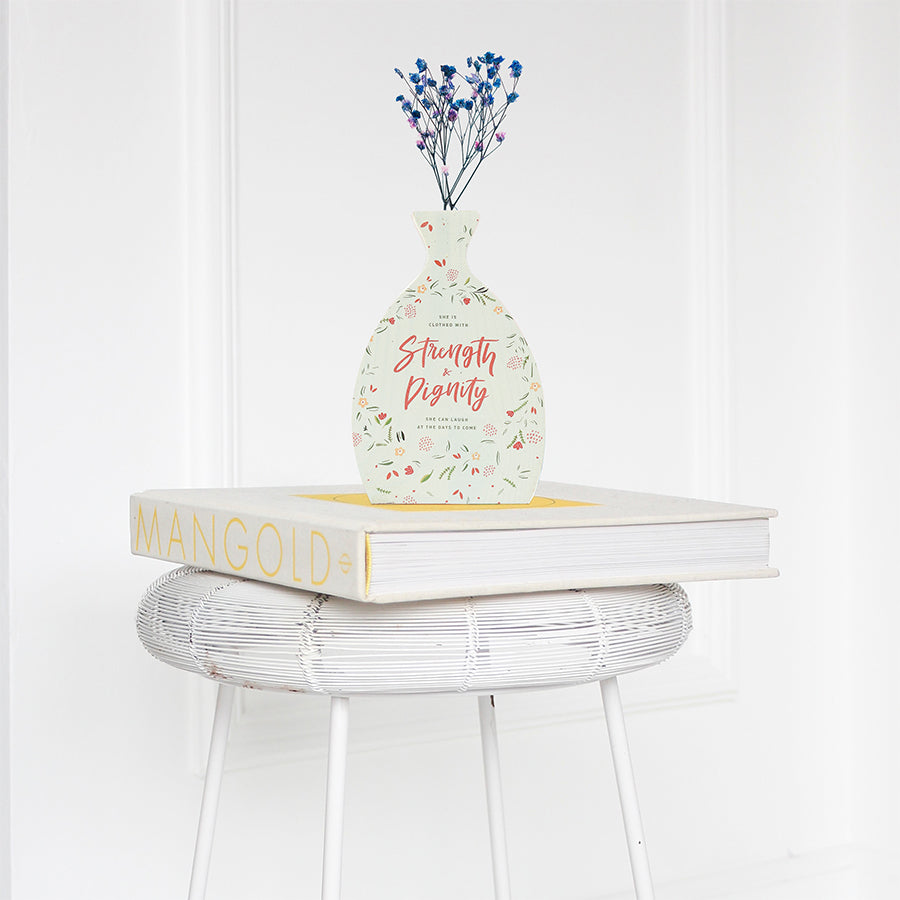 Strength & Dignity {Wooden Vase} - by The Commandment Co, The Commandment Co , Singapore Christian gifts shop