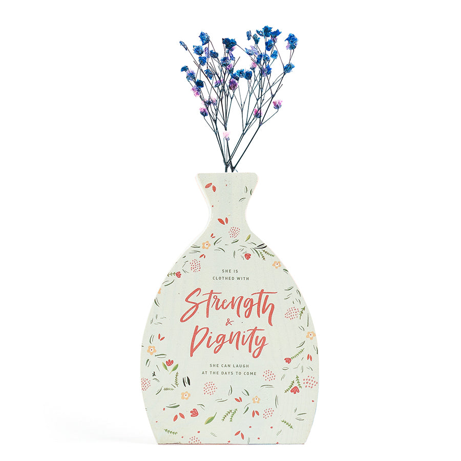 Strength & Dignity {Wooden Vase} - by The Commandment Co, The Commandment Co , Singapore Christian gifts shop