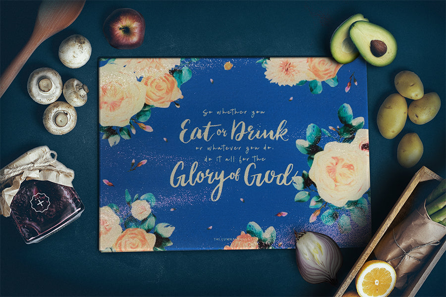Eat or Drink For The Glory of God {Cutting Board} - cutting board by The Commandment Co, The Commandment Co