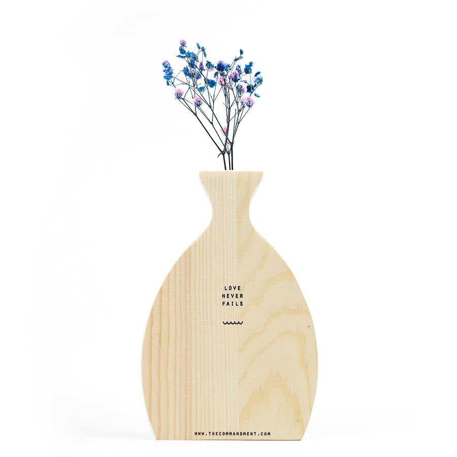 Love Never Fails {Wooden Vase} - by The Commandment Co, The Commandment Co , Singapore Christian gifts shop