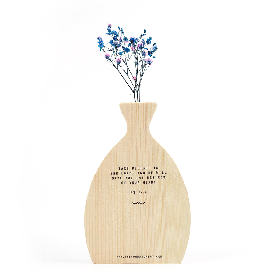 Take Delight in the Lord {Wooden Vase} - by The Commandment Co, The Commandment Co , Singapore Christian gifts shop